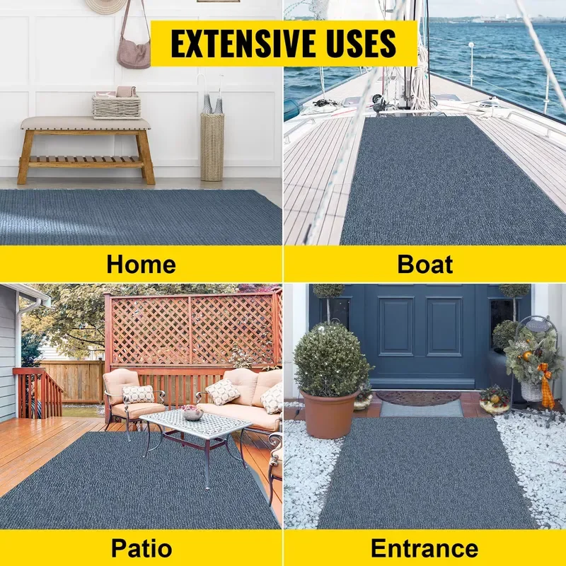 Gray Marine Carpet 6 ft X 29.5 Ft, Boat Carpet Rugs, Indoor Outdoor Rugs for Patio Deck Anti-Slide Water-Proof Back Outdoor