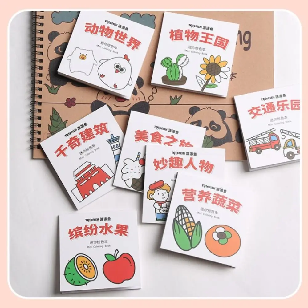 Graffiti Pocket Mini Coloring Books Montessori Drawing Doodle Book Watercolor Painting Book Filling Color Book Painting