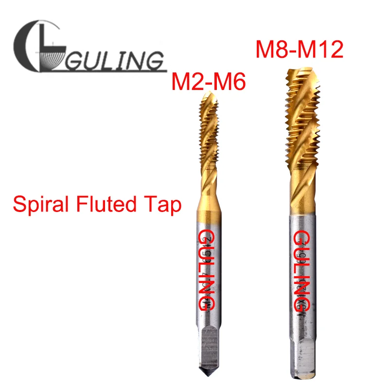 GULING HSS Spiral Fluted Tap Spiral Pointed Tap Hand Tap M2 M2.5 M3 M3.5 M4 M5 M6 M8 M10 M12 M14 M16 M18 M20 Machine Thread Taps