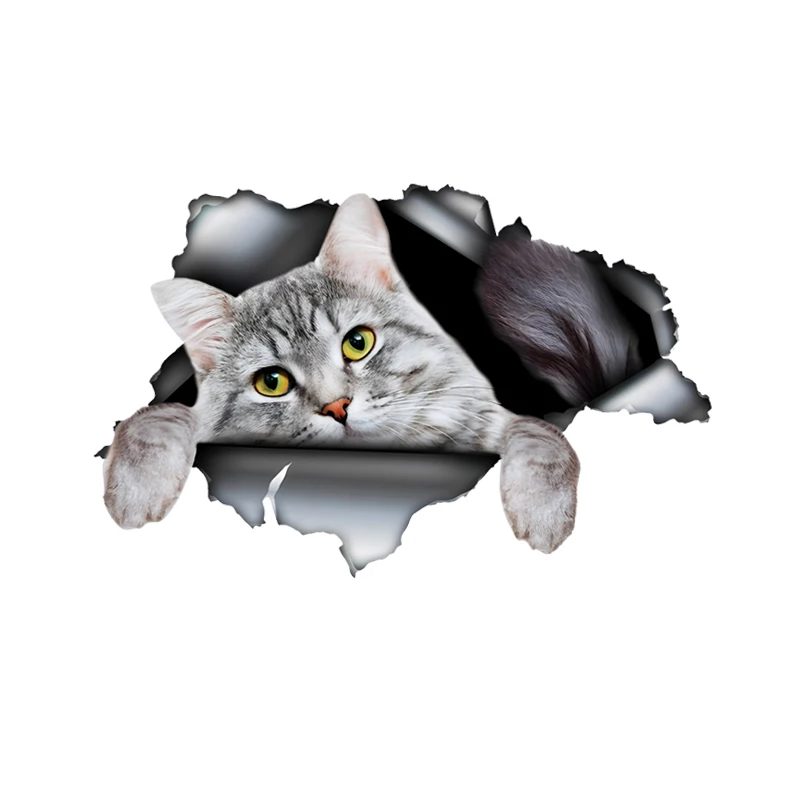 

DK420# Gray Tabby Cat Cute Animal Car Decals Bumper Window Stickers Car Accessories Waterproof Vinyl Material