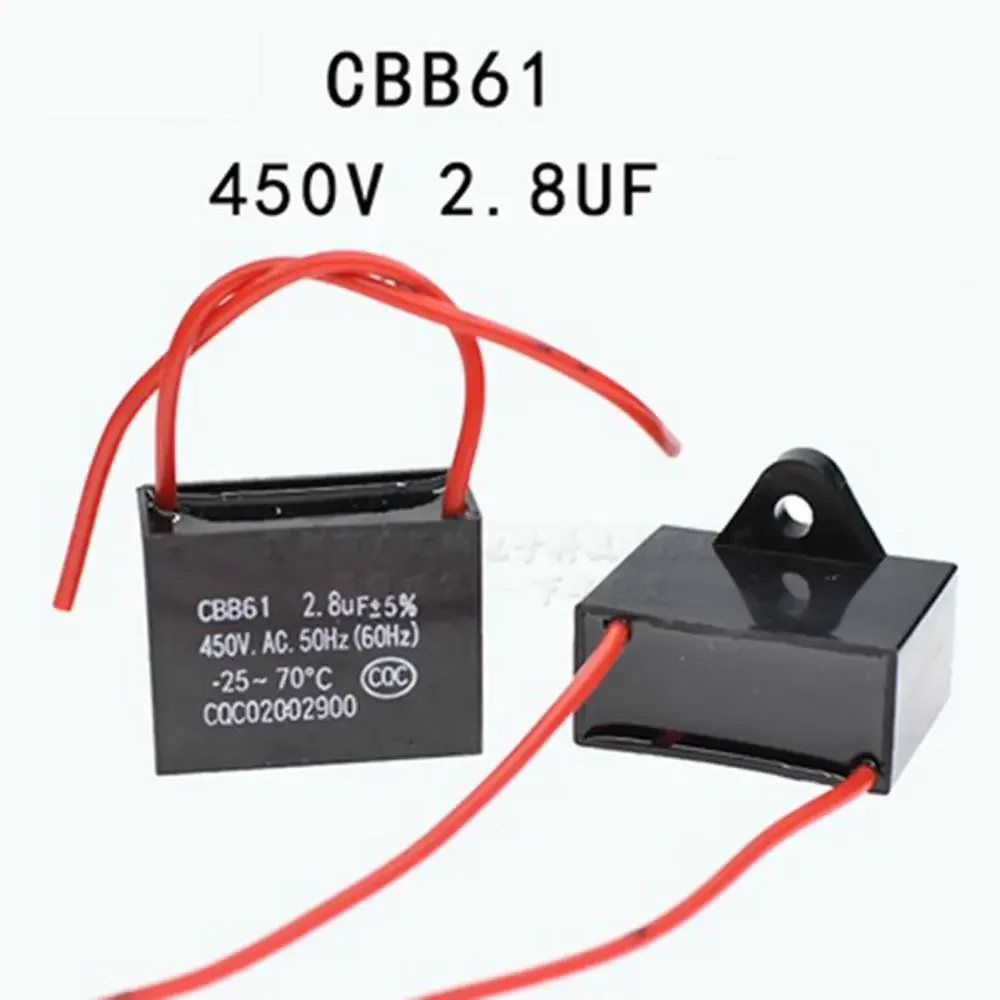 2PCS CBB61 450V 2.8uF 2.8mF Motor Start Run Fan Capacitor