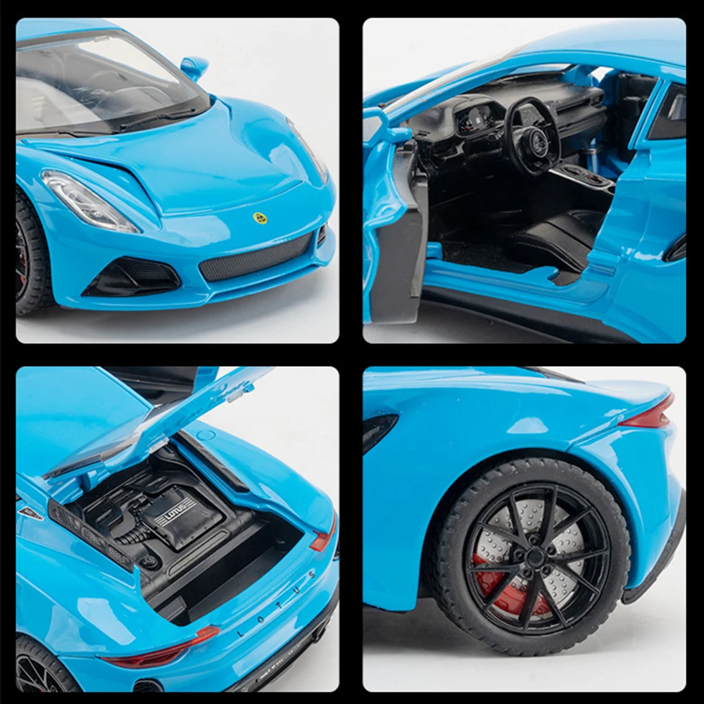 1:24 エヴィヤ エミラ おもちゃの車 モデル 新エネルギー 合金 ダイキャスト プルバック サウンド ライト シミュレーション おもちゃ 車両 男の子 誕生日プレゼント