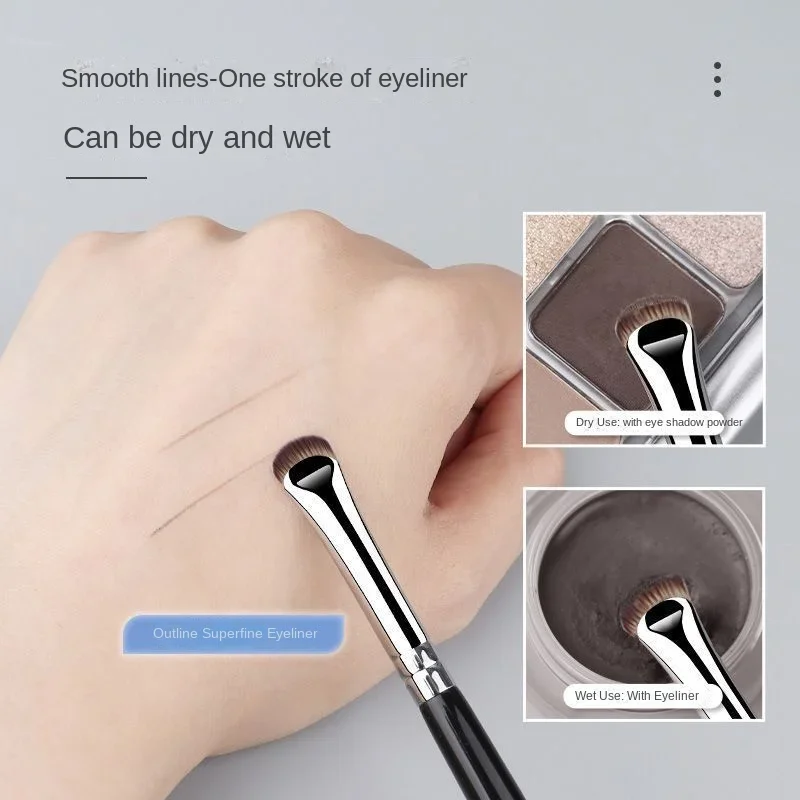 الهلال كحل فرشاة رسم كحل العين العصابة كونتور أدوات ماكياج ترقية نصف جولة الهلال شفرة العين اينر فرشاة للمكياج رقيقة #3