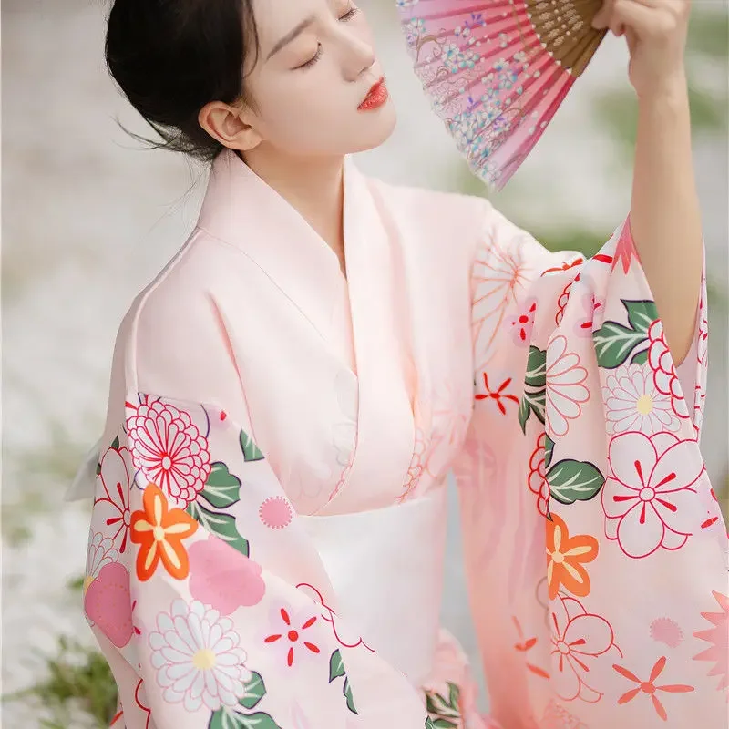 Japanese Style Traditional Kimono Casual Samurai Women Ladies Geisha White Haori Yukata Bowknot High Quality Trend Loose Clothes