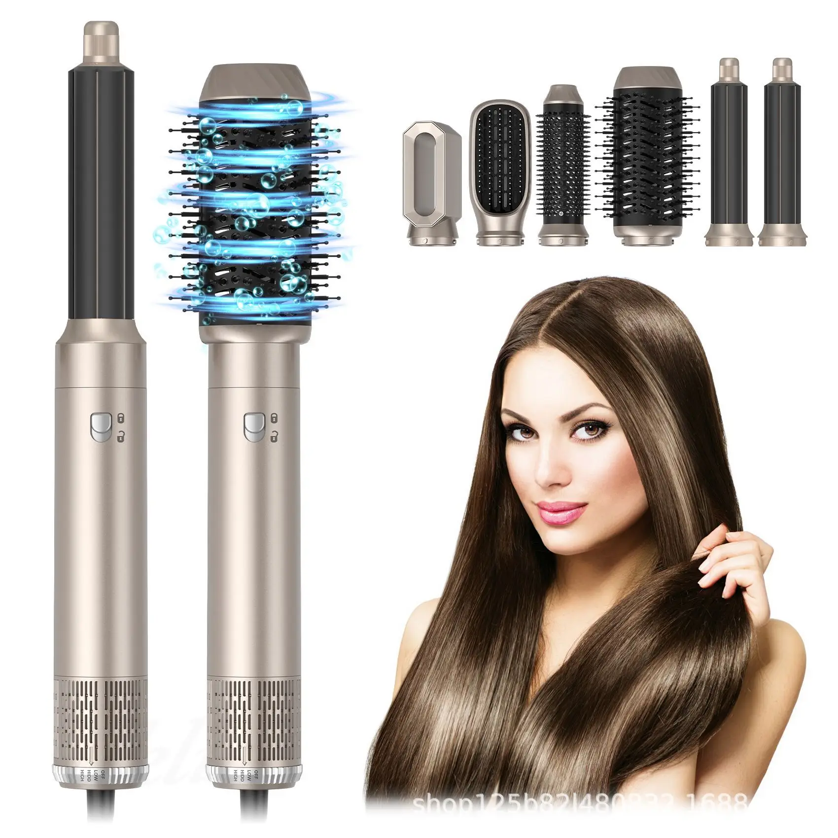 

Hot Sale 6-in-1 Hot Air Comb Automatic Curling Iron Hair Straightener Care Multifunctional Hair Dryer