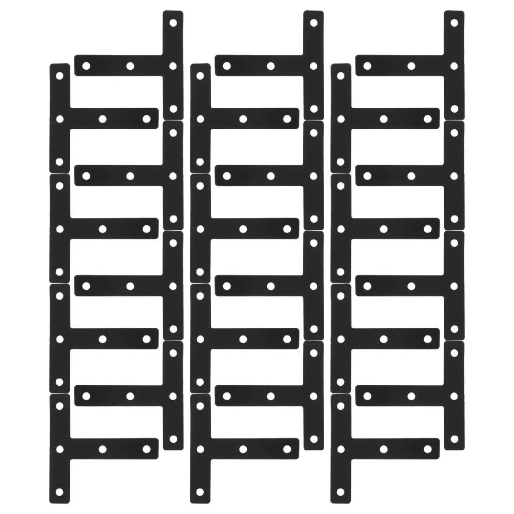 

30Pcs T Type Corner Braces Heavy Duty Cold Rolled Steel Furniture Fixing Mending Plate for Wood Shelf Support Flat Brackets