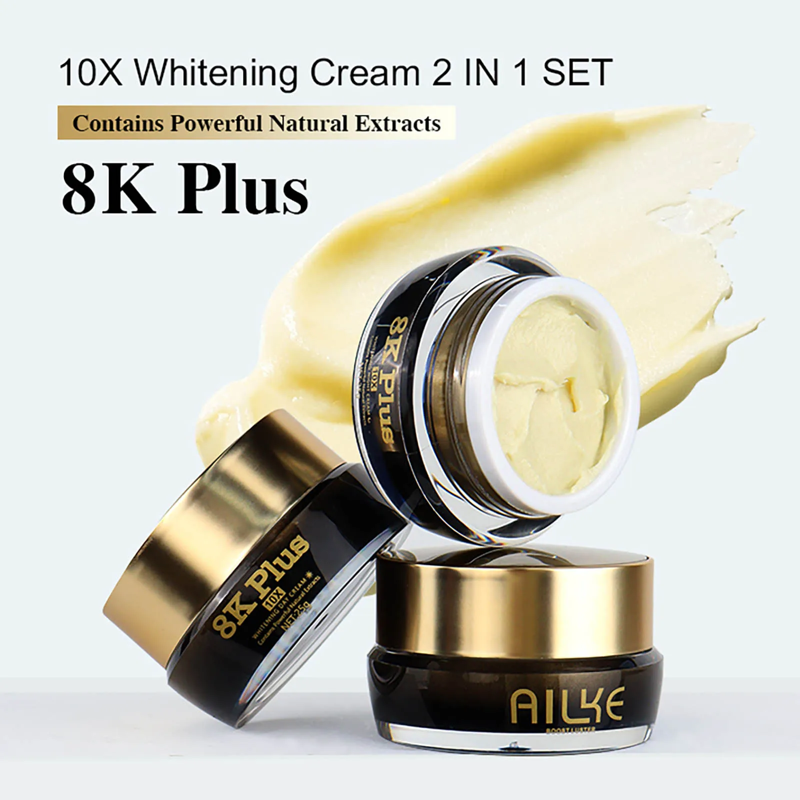 

AILKE Whitening Face Cream, Reduce Dark Spots, Sun Spots, Inhibit Melanin, With Collagen, Glutathione, For All Skin Types