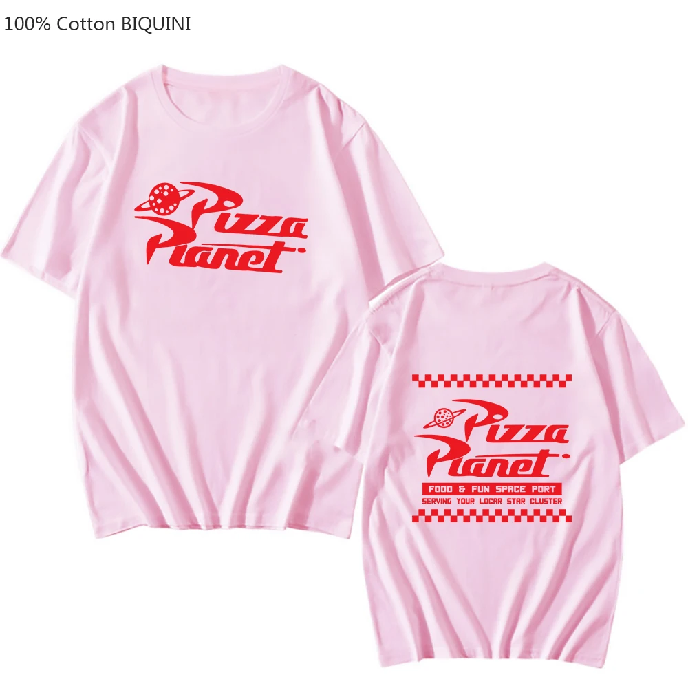 Pizza Planet Serving Your Local Star Cluster Letter Print T-shirt Mens 100% Cotton O-neck Tshirts Regular Fit Male Tee-shirt Tee