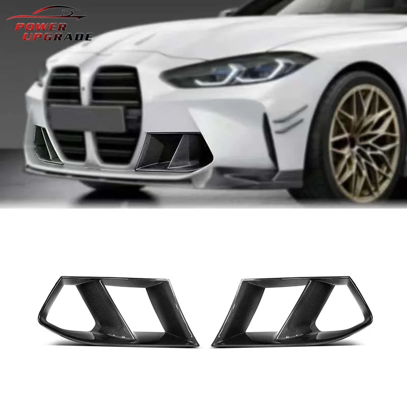 

Splitter Foglamp Mesh Grill Frame Carbon Fiber Front Bumper Air Vent Cover Trim For BMW G80 G82 M3 M4 MP Style Replacement