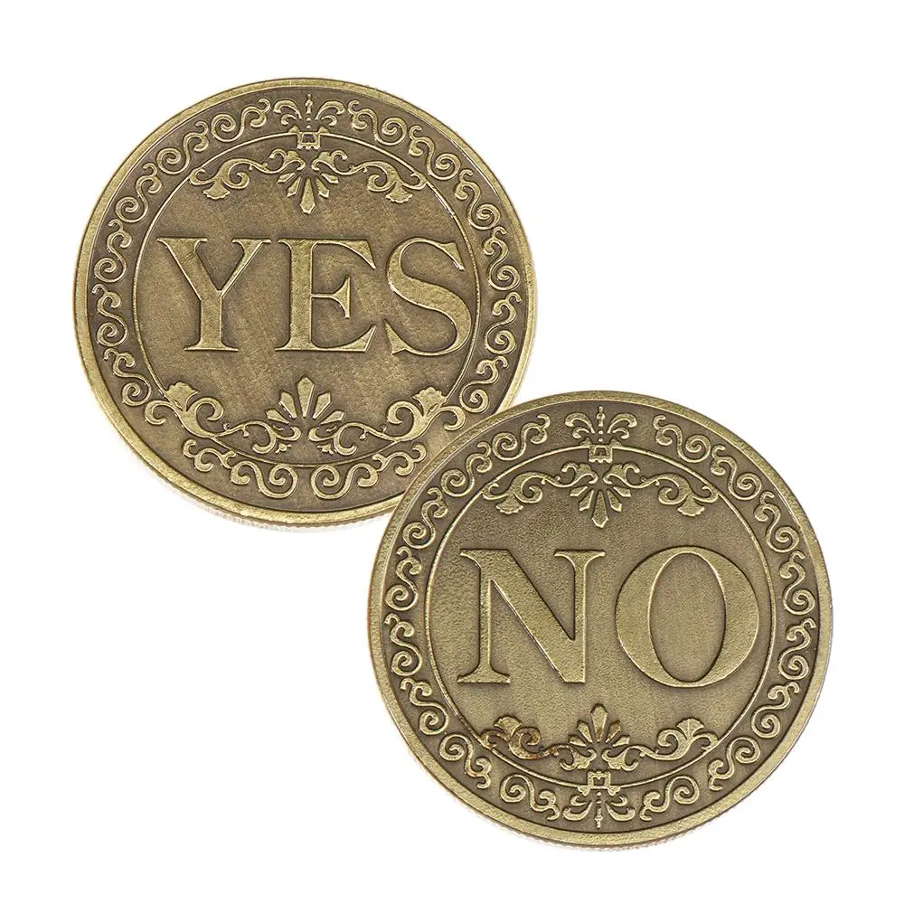 1PC Bronze Yes or No Commemorative Coin Souvenir Non-currency Coins Game Prop Challenge Coins Collection Decoration Crafts