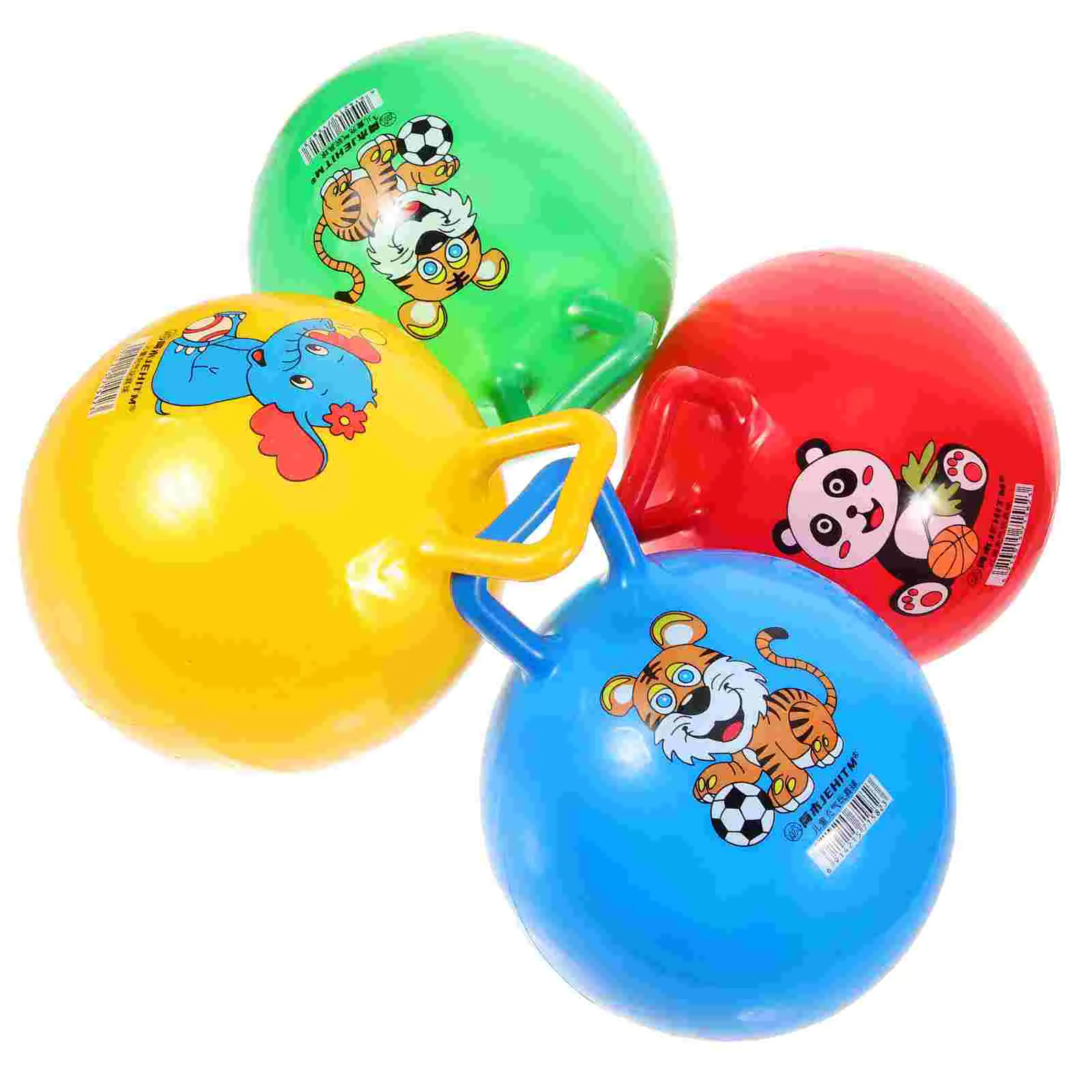 4pcs Bouncing Ball Inflatable Exercise Ball Jumping Ball Fitness Balance Jumping Toy for Kindergarten Children (Random Color)