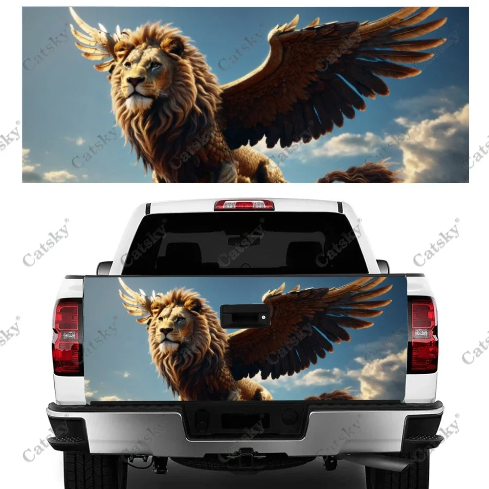 Lion Galaxy Art Truck Tailgate Wrap Professional Grade Material Universal Fit for Full Size Trucks Weatherproof