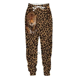 Men Sweatpants Leopard Male Vintage Pants Korean Streetwear Long Casual Y2k Jogger Sport Hiphop Fitness Trousers Man Clothing