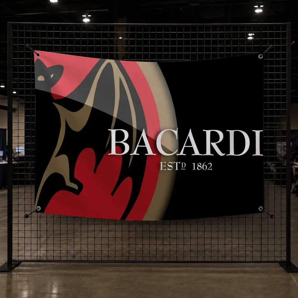 Fashion Wine B-Bacardi Beer Flags Interior Wall Hanging Background Art Banner Bedroom Home Living Room Outdoor Party Decor