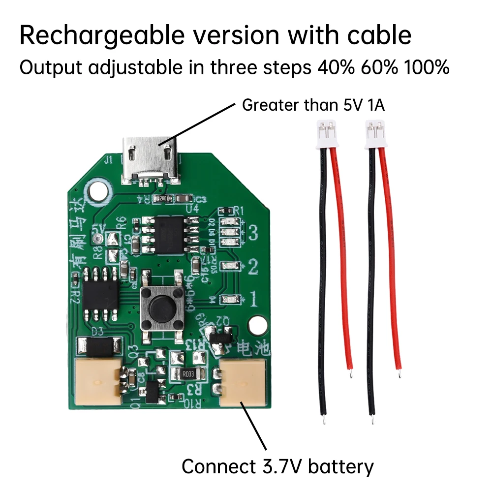 USB Rechargeable Small Fan Circuit Board Control Board Handheld Mobile Fan Board 3.7V Brushed Universal Board DIY Micro / Type-C