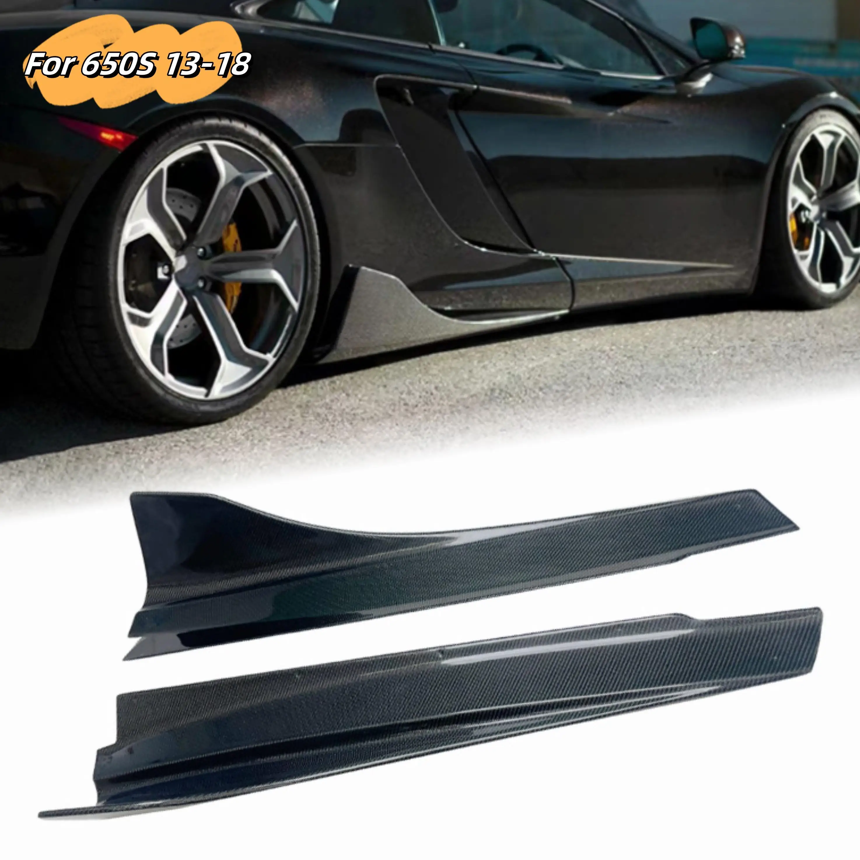 Fit for McLaren 650S 2013-2018 Carbon Fiber Body Kits Side Skirts DMC Style CF