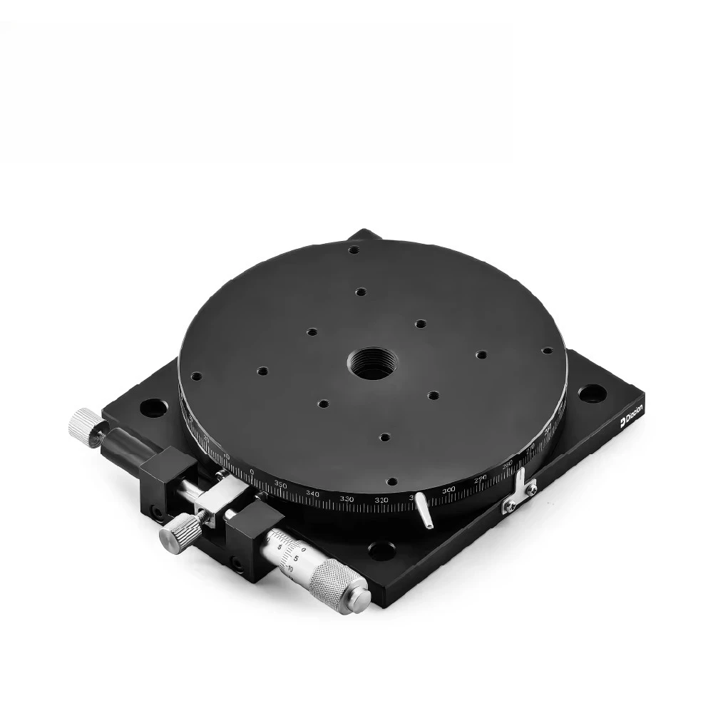 RSPG125 High Precision Optical Testing CNC Rotary Stage 125mm R-Axis Fitted Joint Micrometer Head Linear Guide Bearing