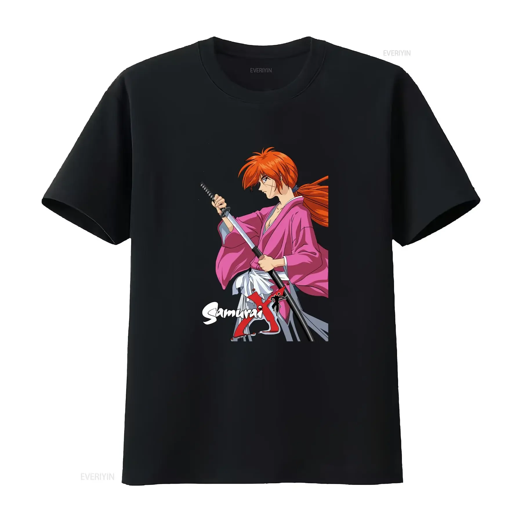 Himura Kenshin Battousai Samurai X Camiseta clásica retro vintage S 5XL vintage lavada unisex elegante ropa de diseñador versátil