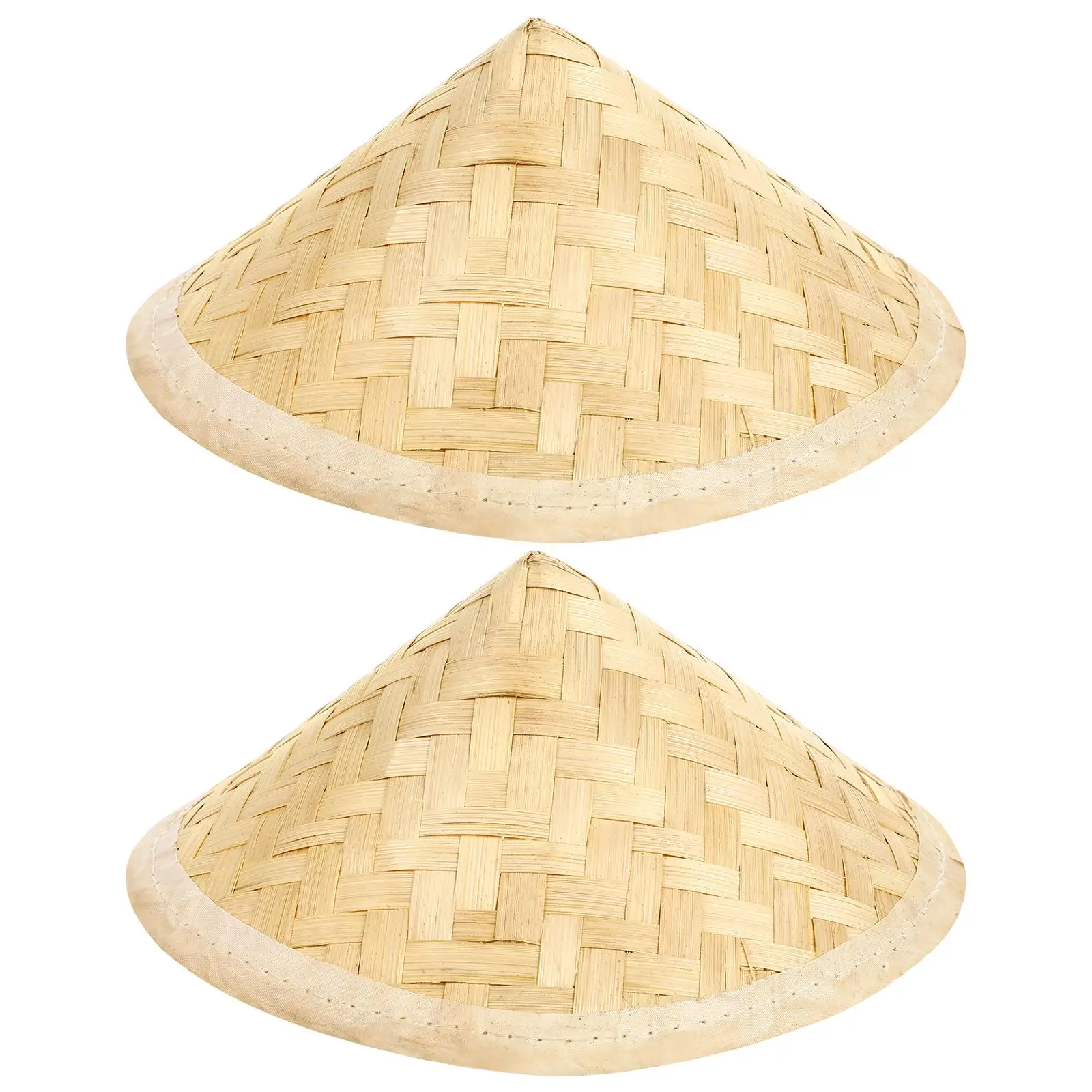 2 Pcs Bamboo Woven Hat Handcrafted Kids Traditional Hats Diy Craft Projects Photo Prop Supplies Woven Decorative