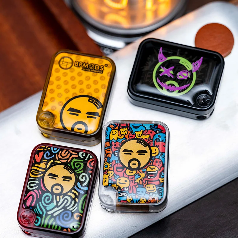 Authentic BPMODS Mini Crystal Stress Relief Toy Mechanical  Paragraph DingDing Straight Push Card EDC Fidget Spinner