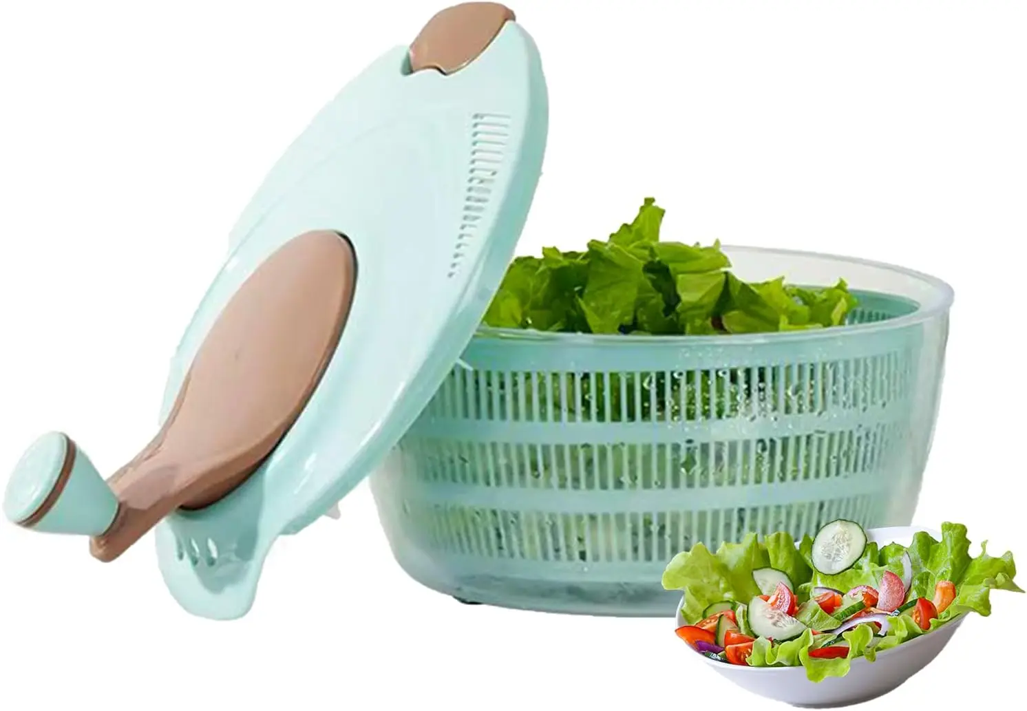 

1 шт., Спиннер для салата со сливом, сушилка для овощей, Спиннер для салата, сушилка для салата, вращающаяся шайба для овощей, кухонный инструмент