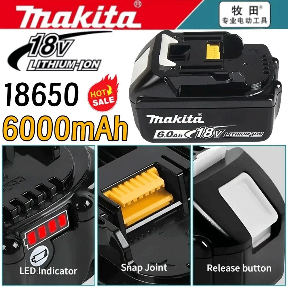 

18V Rechargeable Battery Charger Kit For Makita BL1830B BL1860B 6.0AH