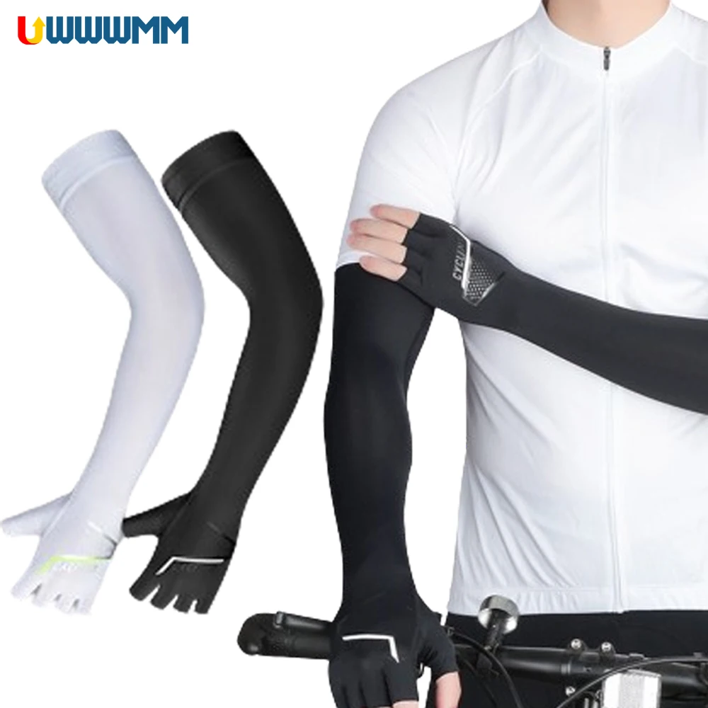 1Pair Cooling Compression Arm Sleeve Women Men Cycling Protective Arm Covers UV Arm Sleeves Sunblock Sports Sleeve