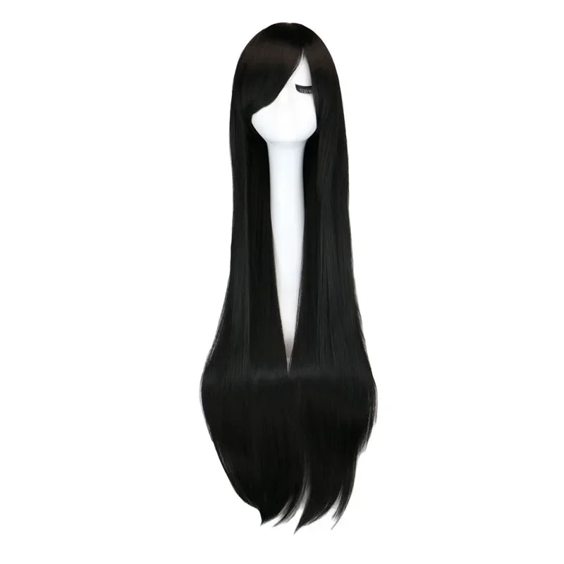 SuQ Long Straight Cosplay Wig Black Purple Black Red Pink Blue Dark Brown 100 Cm Synthetic Hair Wigs for Women