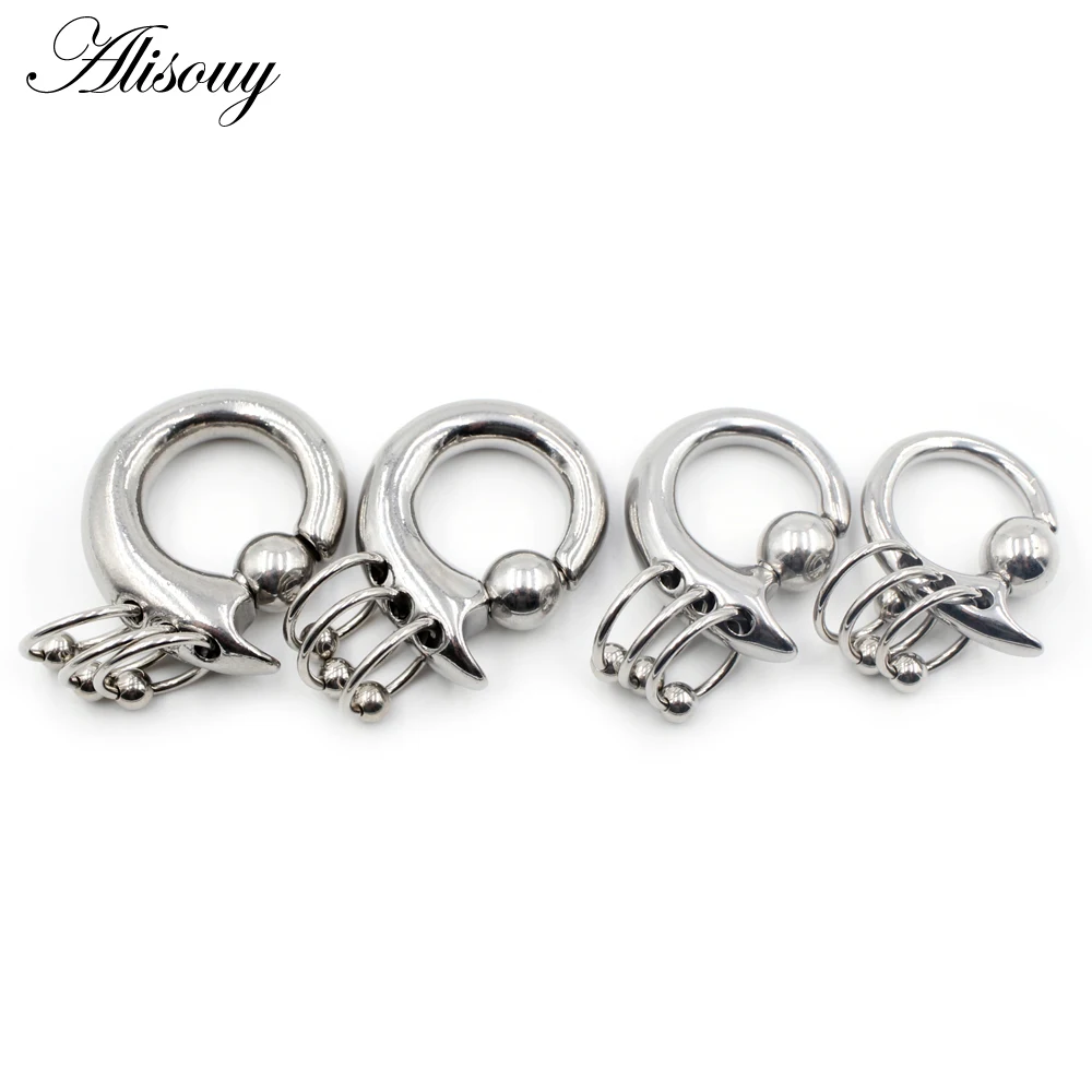 Alisouy 1Piece Dangling Earring Captive Bead Rings Piercing Weight Gauge Expander Plugs Stretchers Body Jewelry 3/4/5/6mm