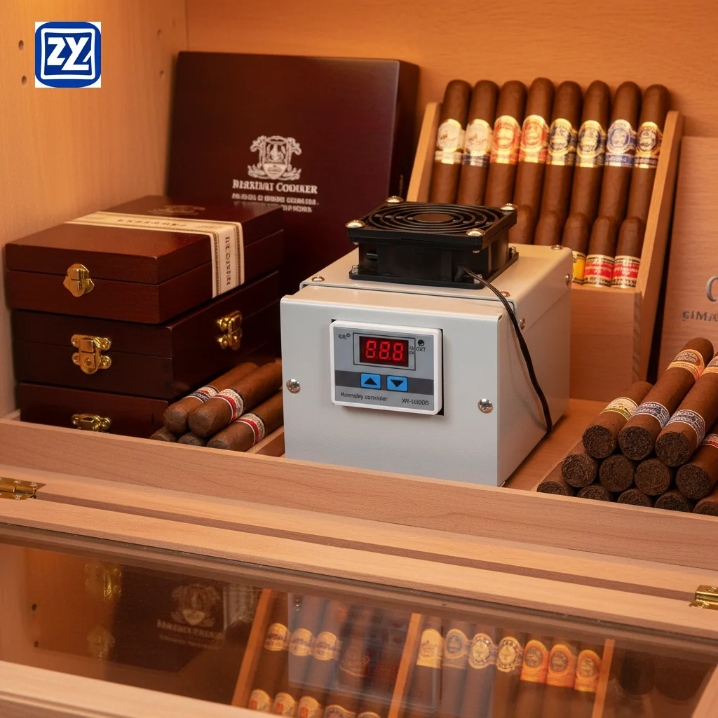 Best-selling YOTREE YC-200 Mini Electric Lacquer Finish Metal Cigar Cabinet Humidifier Eco-Friendly Accurate Humidity Control