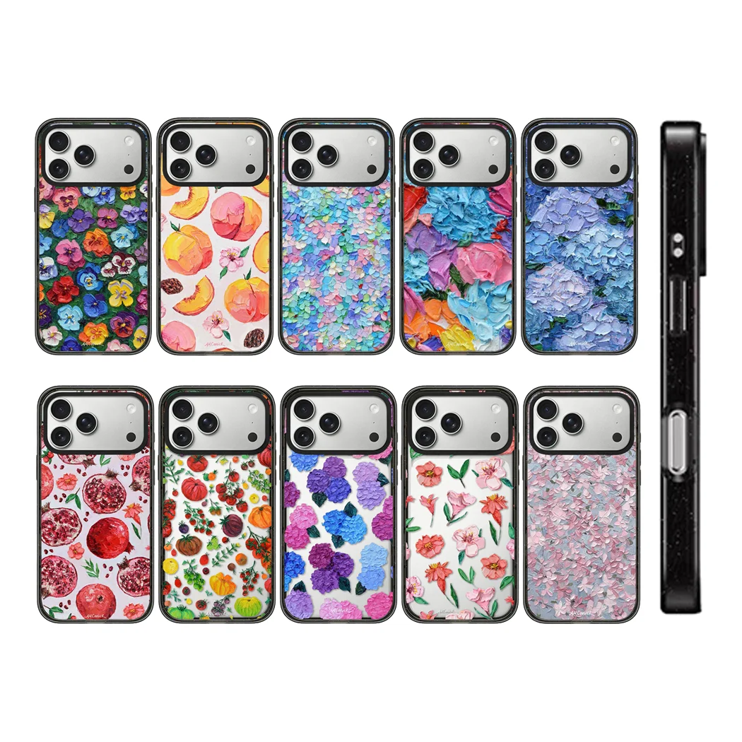 

Pomegranate Pattern Impact Acrylic Border Phone Cover for IPhone 14 15 16 17 Pro Max Case for IPhone 17Pro