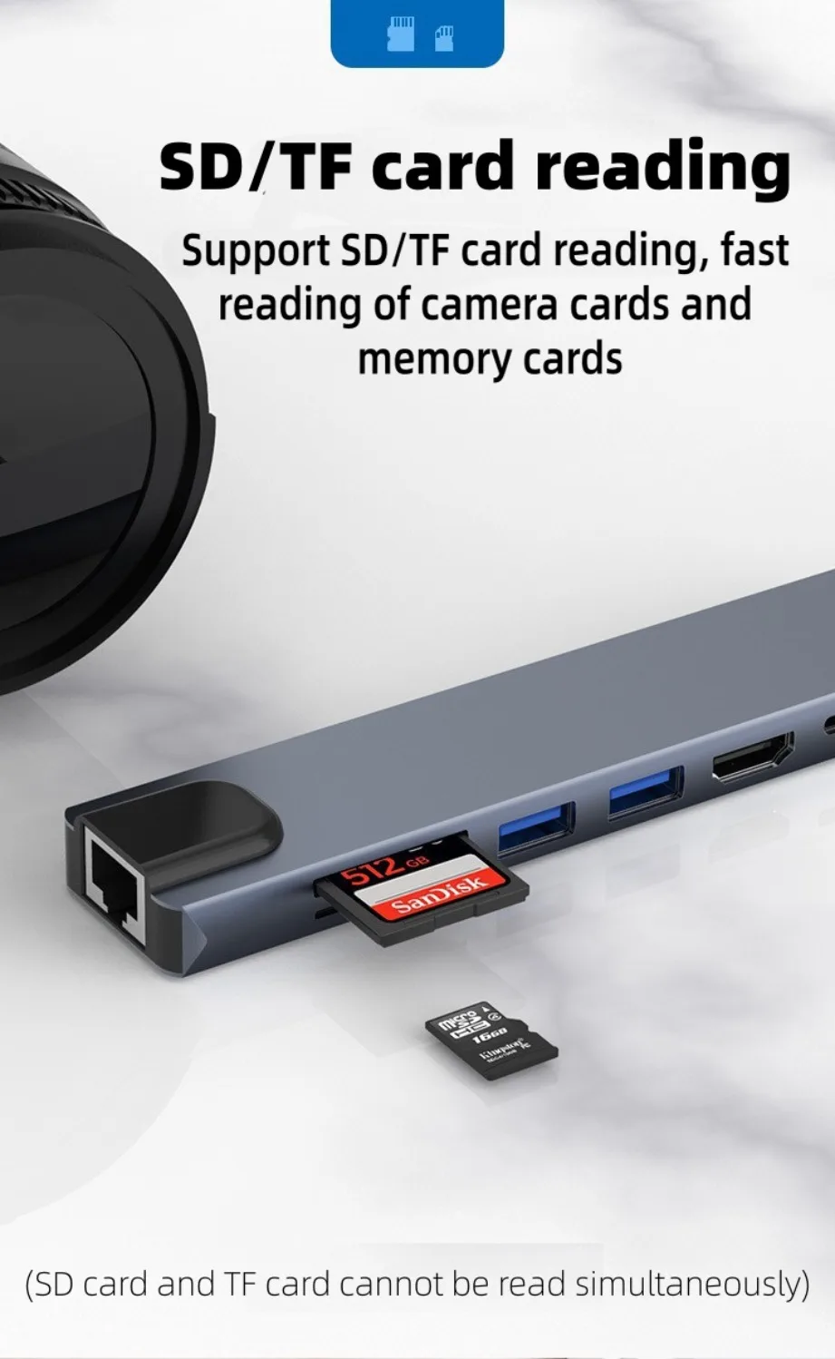 NEW USB C Hub 8In1 7In1 Type C Docking Station with USB3.0/2.0 HDMI SD/TF Card Reader PD Fast Charge for MacBook Notebook Laptop image 5