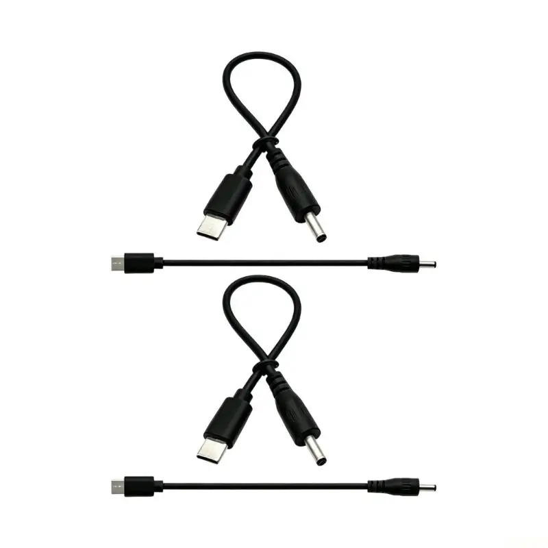 B03F DC35135 Barrels Power Adapter Cable Set with USB C Male Connectors, PVC Jackets and 4 Cables for Matching Interfaces