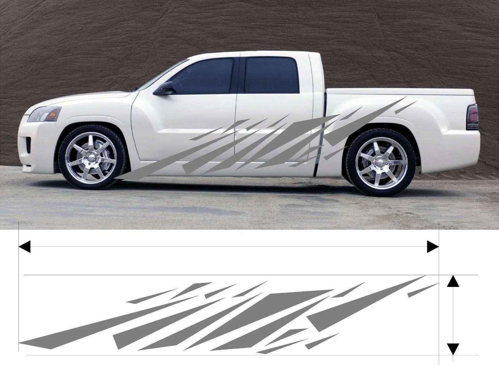 

For 2Pcs VINYL GRAPHIC DECAL CAR TRUCK KIT CUSTOM SIZE COLOR VARIATION Car styling