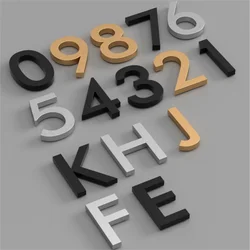 3D acrylic 26 English letters 0-9 digital art creative custom DIY signage door plate hotel apartment residential door sticker