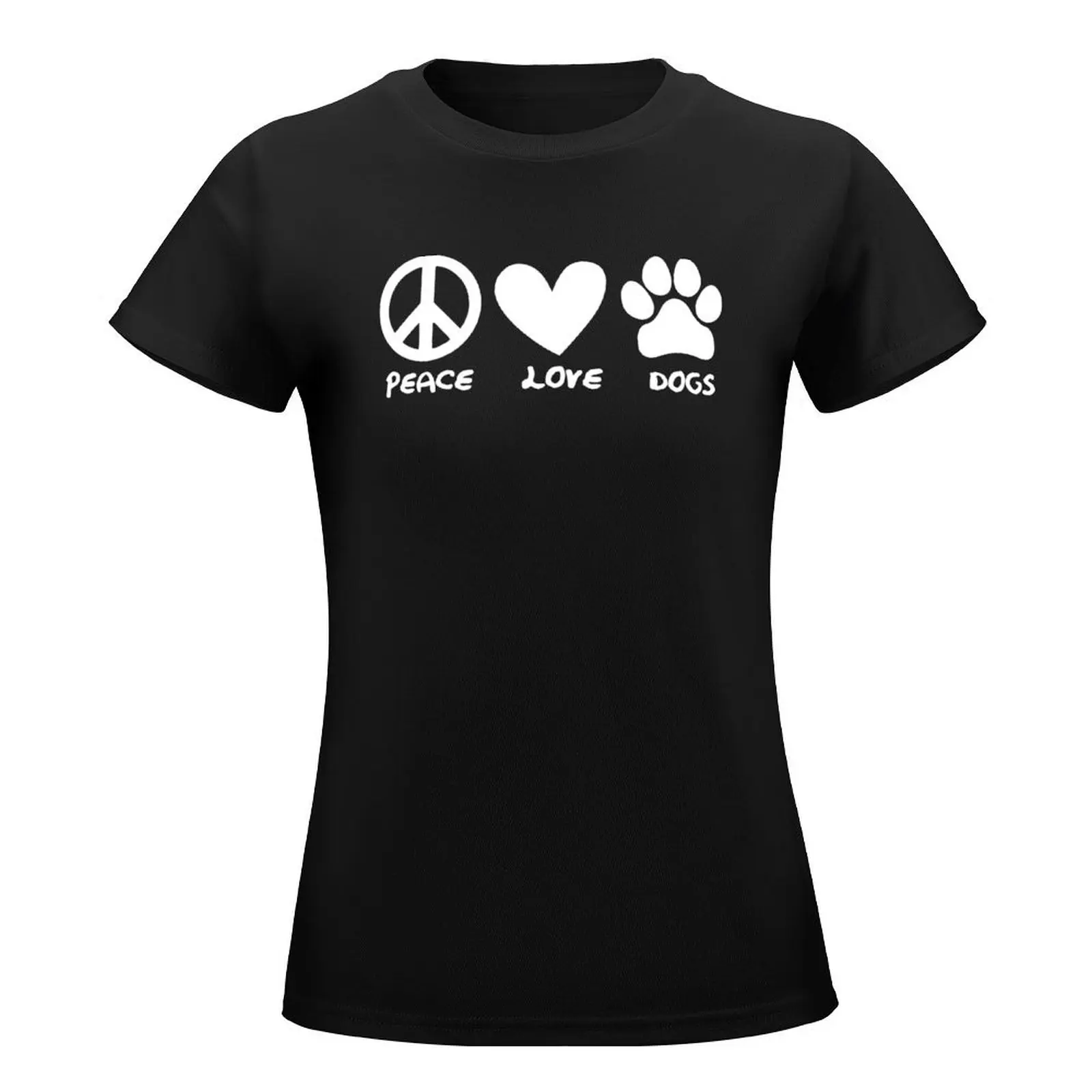 Peace Love Dogs T-Shirt plus size tops hippie clothes t-shirt dress for Women plus size