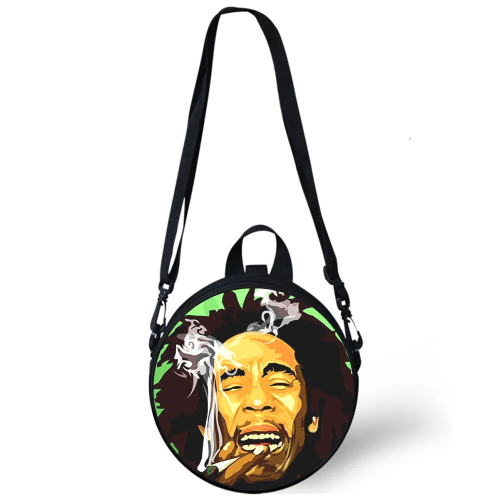 Bob Marley Child kindergarten Bag 3D Print Crossbody Shoulder Bags For School Women Mini Round Bagpacks Rugtas Bag