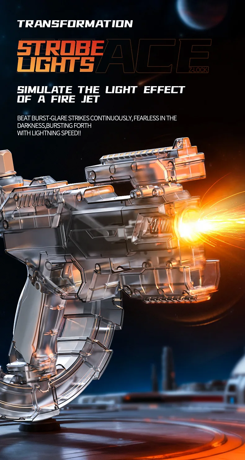 Electric Water Gun With Led Lights And Full Auto Fire Mechanism_voghion.com