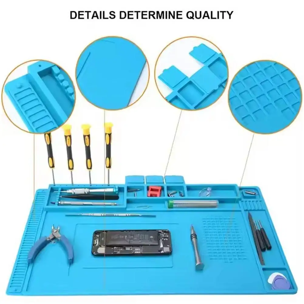 Anti-static ESD Soldering Silicone Mat Heat-Resistant Work Pad For Hot Air Gun Soldering Station Repair Desoldering Platfor R7T7