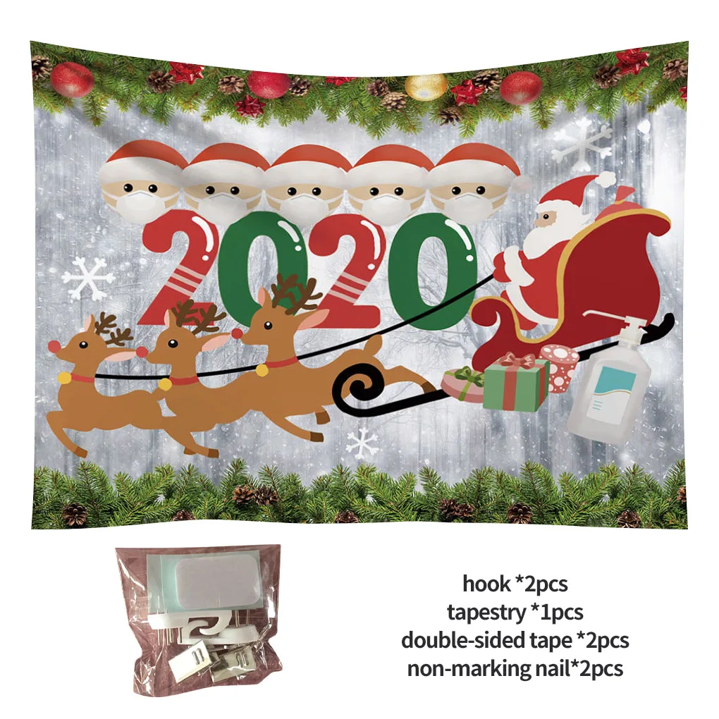 

Christmas Backdrop Photography Prop Background Fabric Reusable Non-glare Christmas Tapestry