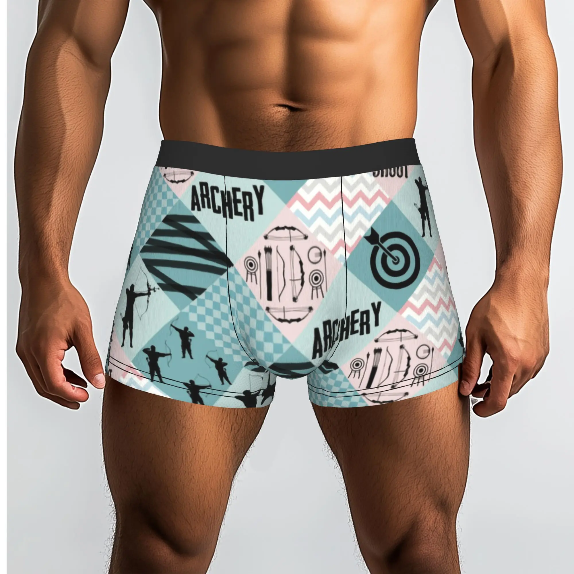 Customized Male Fashion Archery Pattern Cross Underwear Hunter Archer Bow Hunting Boxer Briefs Breathable Shorts Panties