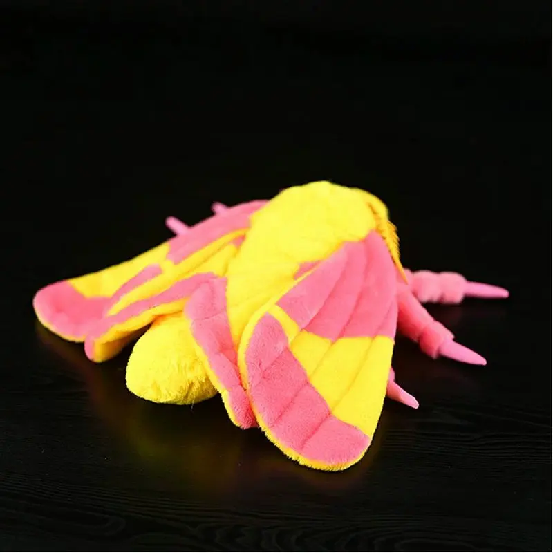 Simulation Original Insect Series Dolls Rose Maple Moth Plush Toy Animal North American Red Maple Moth Doll Kawaii Toy Gifts