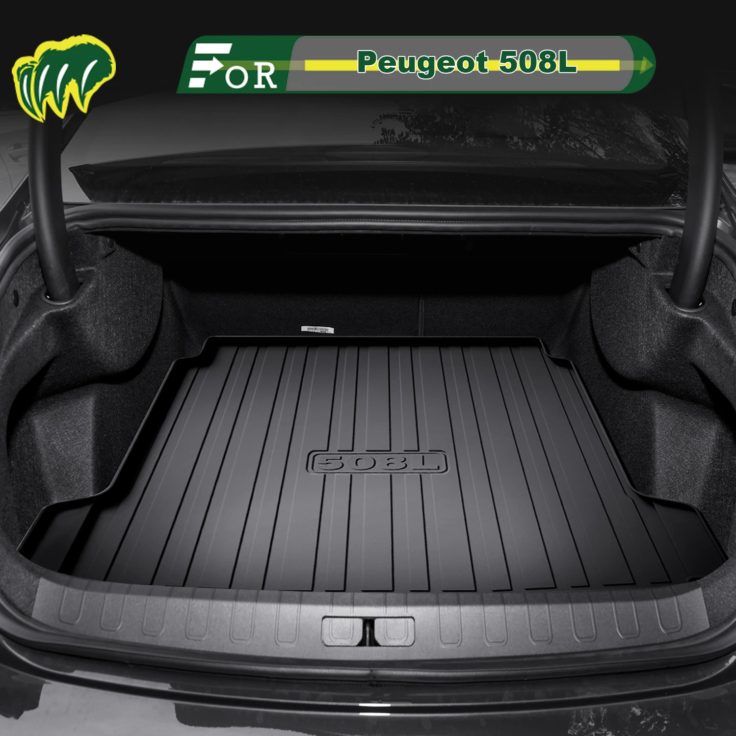 

Для Peugeot 508L 2019-2025 TPE индивидуальный коврик для багажника автомобиля всесезонный коврик для багажника 3D-образный коврик для багажника Защитный коврик для заднего багажника