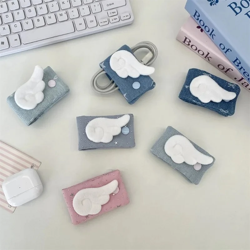 Fabric Cable Organizer Clip Sweet Causal Portable Cord WrapTie for Charger Headphone USB Cable Organizer Travel Essential