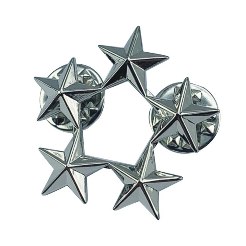 5-pointed Star Badge Metal Badge Lapel Pin Brooch for 4th of July Memorial Day