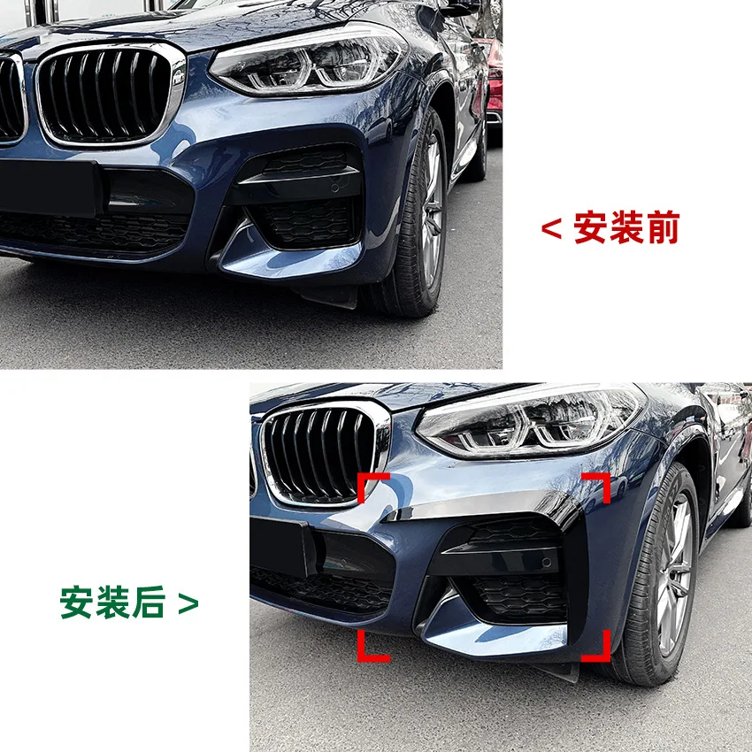 For BMW X3 X4 G01 G02 M Sport 2018 2019 2020 2021 Front Bumper Spoiler Fog Lamp Cover Air Knife Splitter Body Kit - view 3