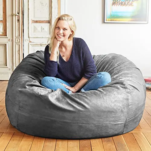 Luxurious 4ft Large Bean Bag Chair with Microsuede Cover - Ultra Soft, Foam Filling, Washable Bean Bag Sofa for Kids