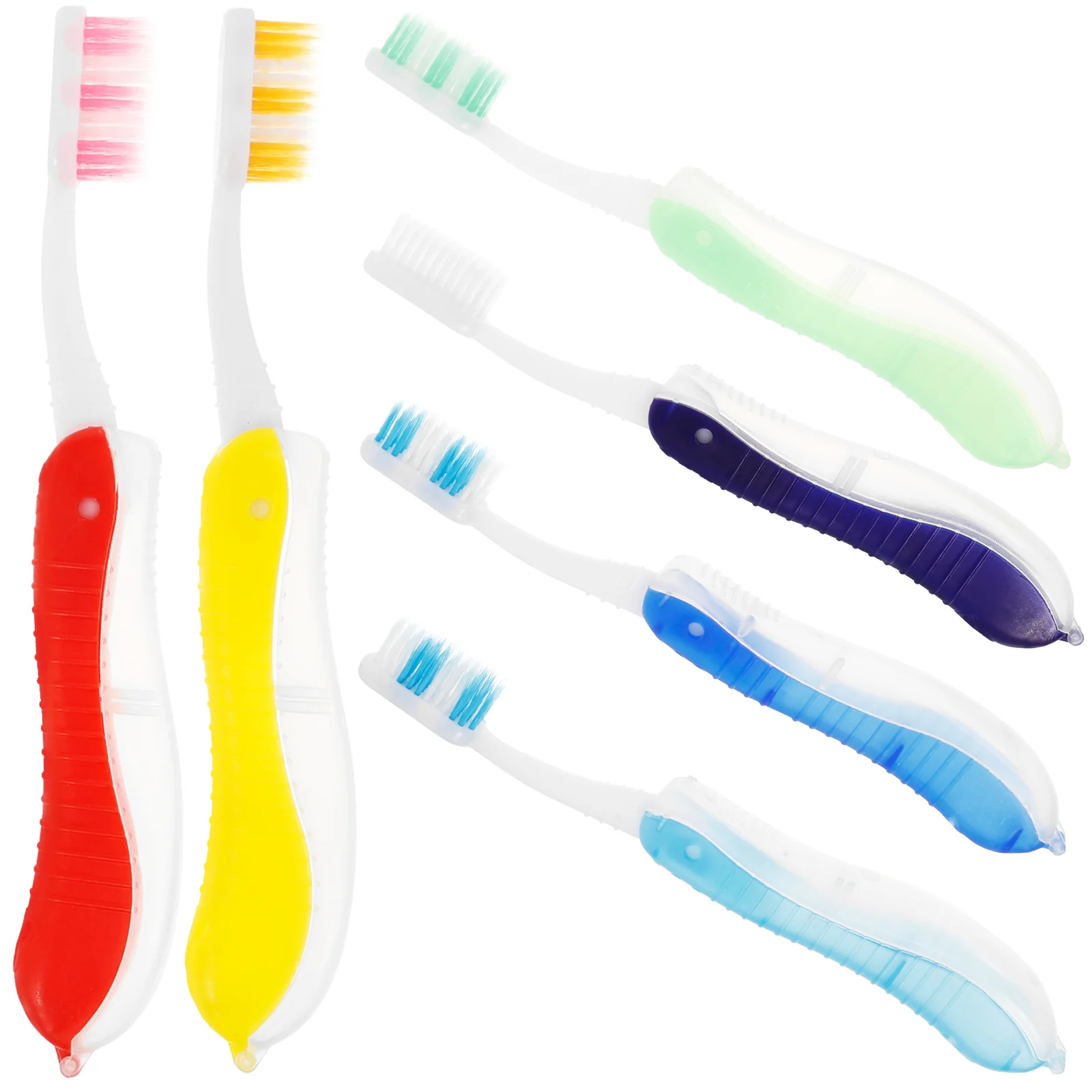 6 Pcs Folding Toothbrush Portable Toothbrushes Foldable Cleaning Household Teeth Plastic Professional Travel Size