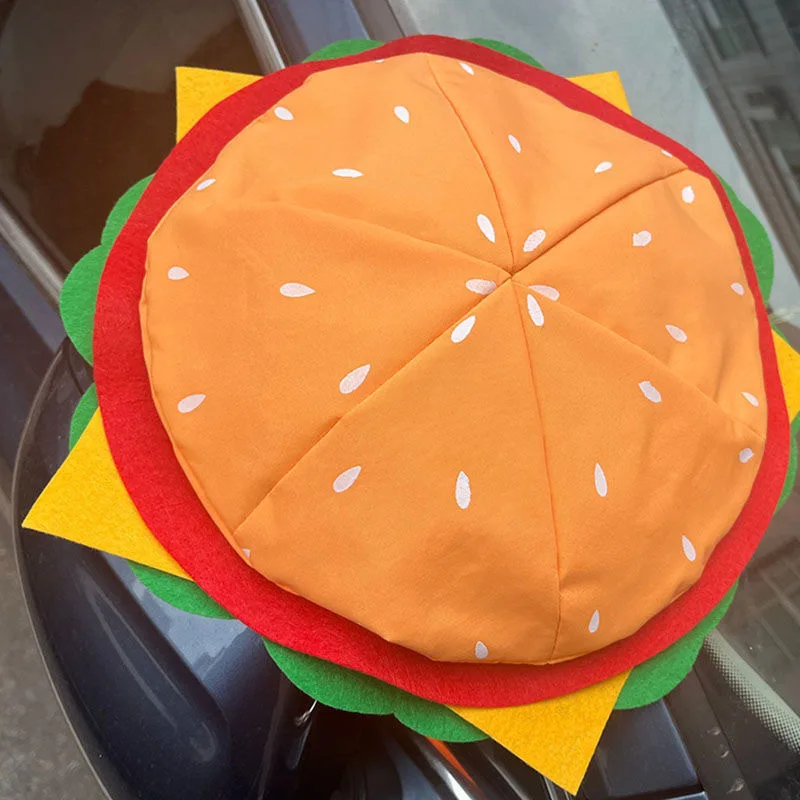 Funny hamburger hat, internet celebrity Instagram style party hat, cute, sweet, creative, handmade, popular trend