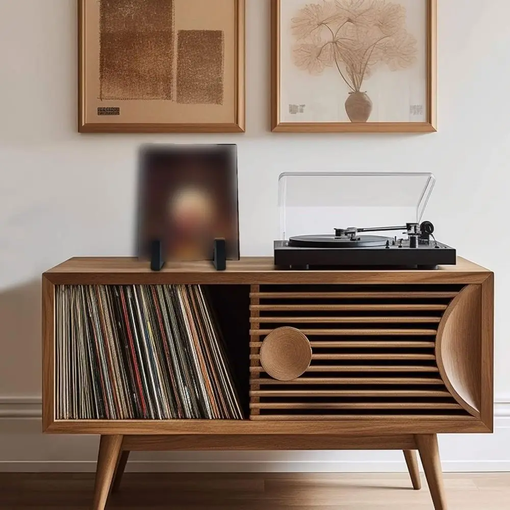 Black Metal Vinyl Record Holder Rust-proof Simple Assembly Small Vinyl record stand Wear-resistant Anti-slip Album Display Rack